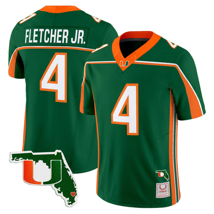 Miami Hurricanes Throwback Vapor Limited Jersey - Florida Patch - Stitched