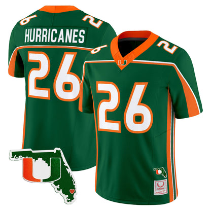 Miami Hurricanes Throwback Vapor Limited Jersey - Florida Patch - Stitched