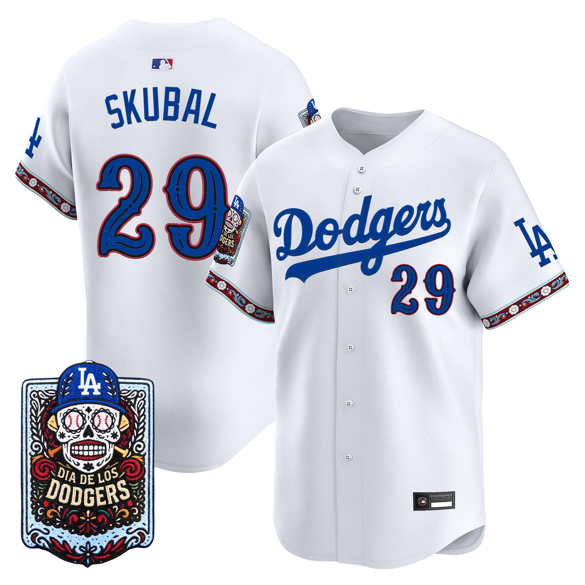 Los Angeles Dodgers Día de los Muertos Vapor Premier Limited Jersey - Stitched