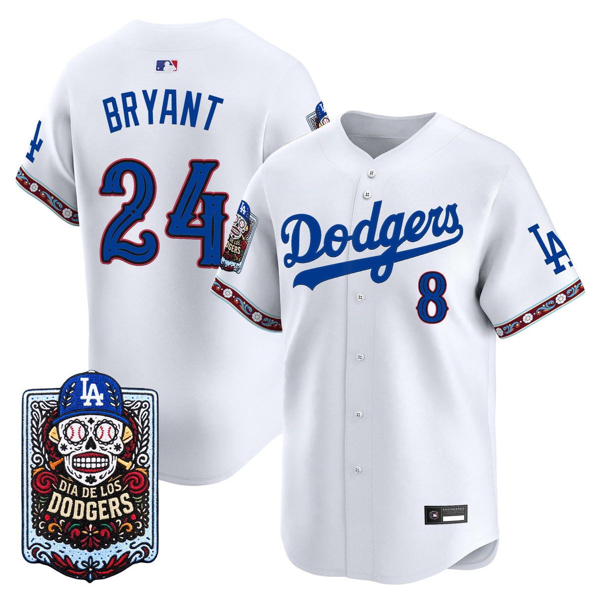 Los Angeles Dodgers Día de los Muertos Vapor Premier Limited Jersey - Stitched