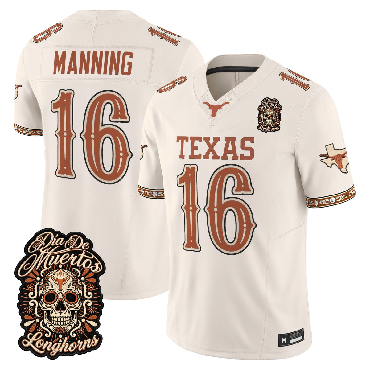  Texas Longhorns Día de los Muertos Vapor Limited Jersey - Stitched