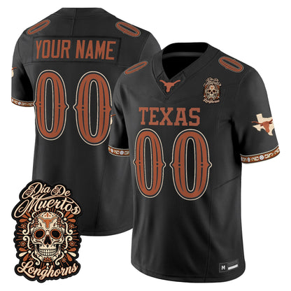 Texas Longhorns Día de los Muertos Vapor Limited Custom Jersey - Stitched
