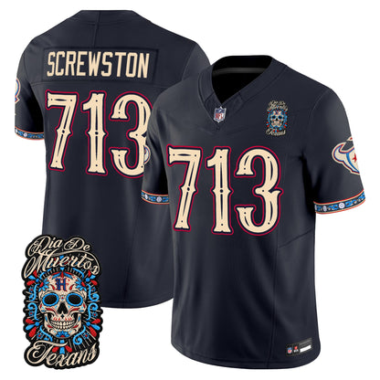  Houston Texans Día de los Muertos Vapor Limited Jersey - Stitched