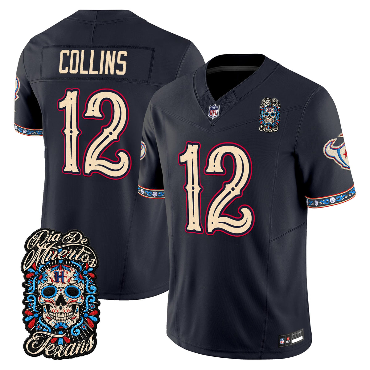  Houston Texans Día de los Muertos Vapor Limited Jersey - Stitched