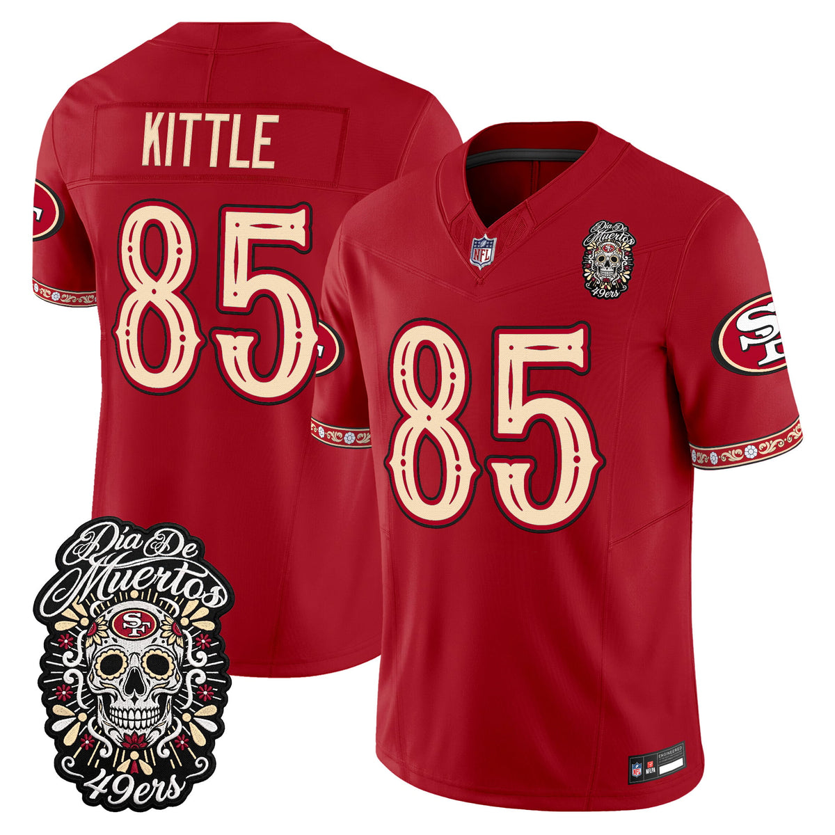  San Francisco 49ers Día de los Muertos Vapor Limited Jersey - Stitched