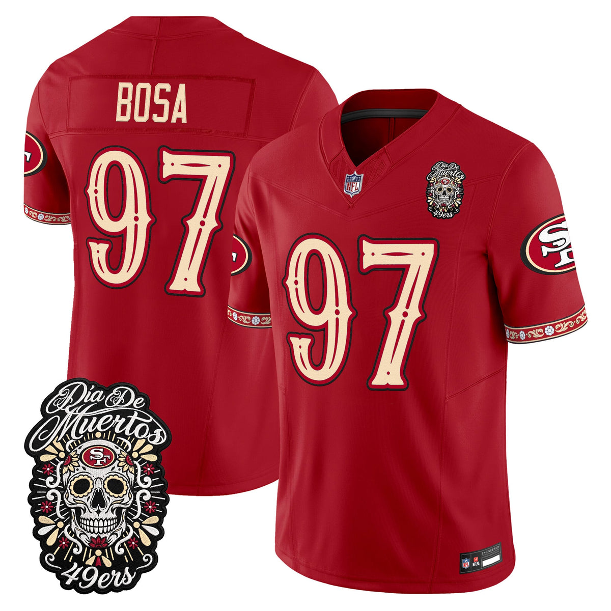  San Francisco 49ers Día de los Muertos Vapor Limited Jersey - Stitched