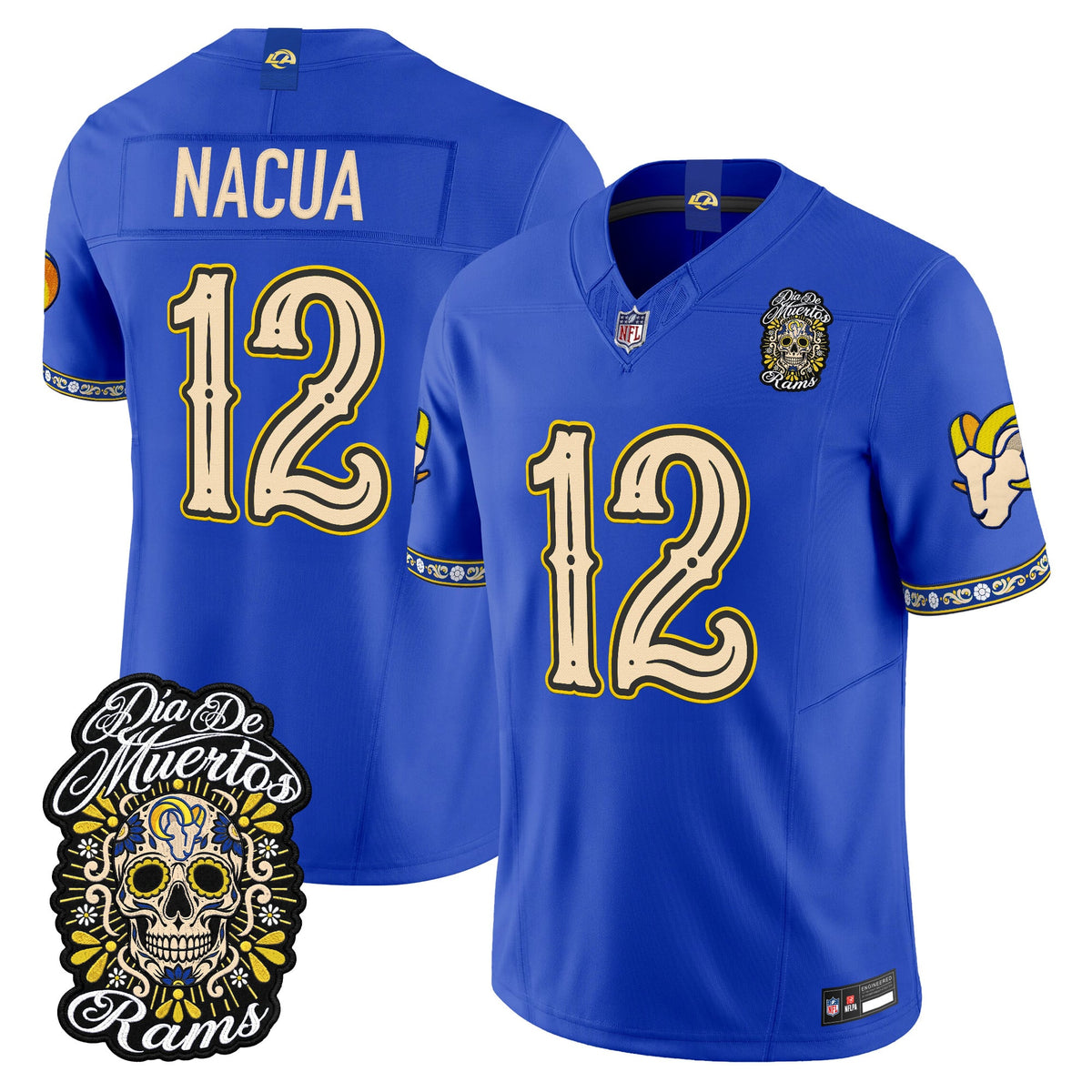  Los Angeles Rams Día de los Muertos Vapor Limited Jersey - Stitched