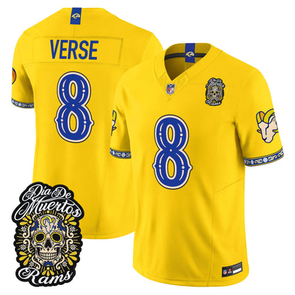  Los Angeles Rams Día de los Muertos Vapor Limited Jersey - Stitched