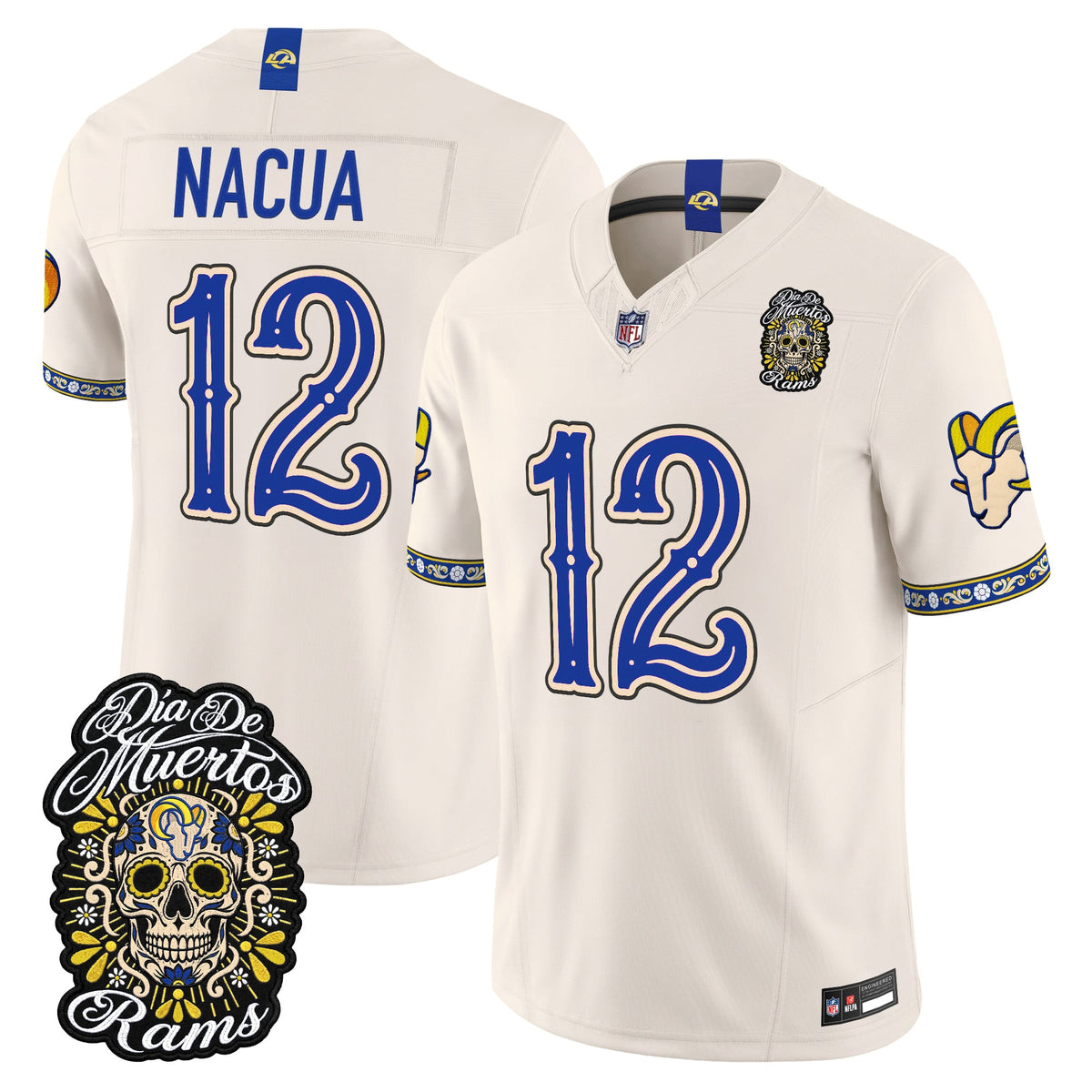  Los Angeles Rams Día de los Muertos Vapor Limited Jersey - Stitched