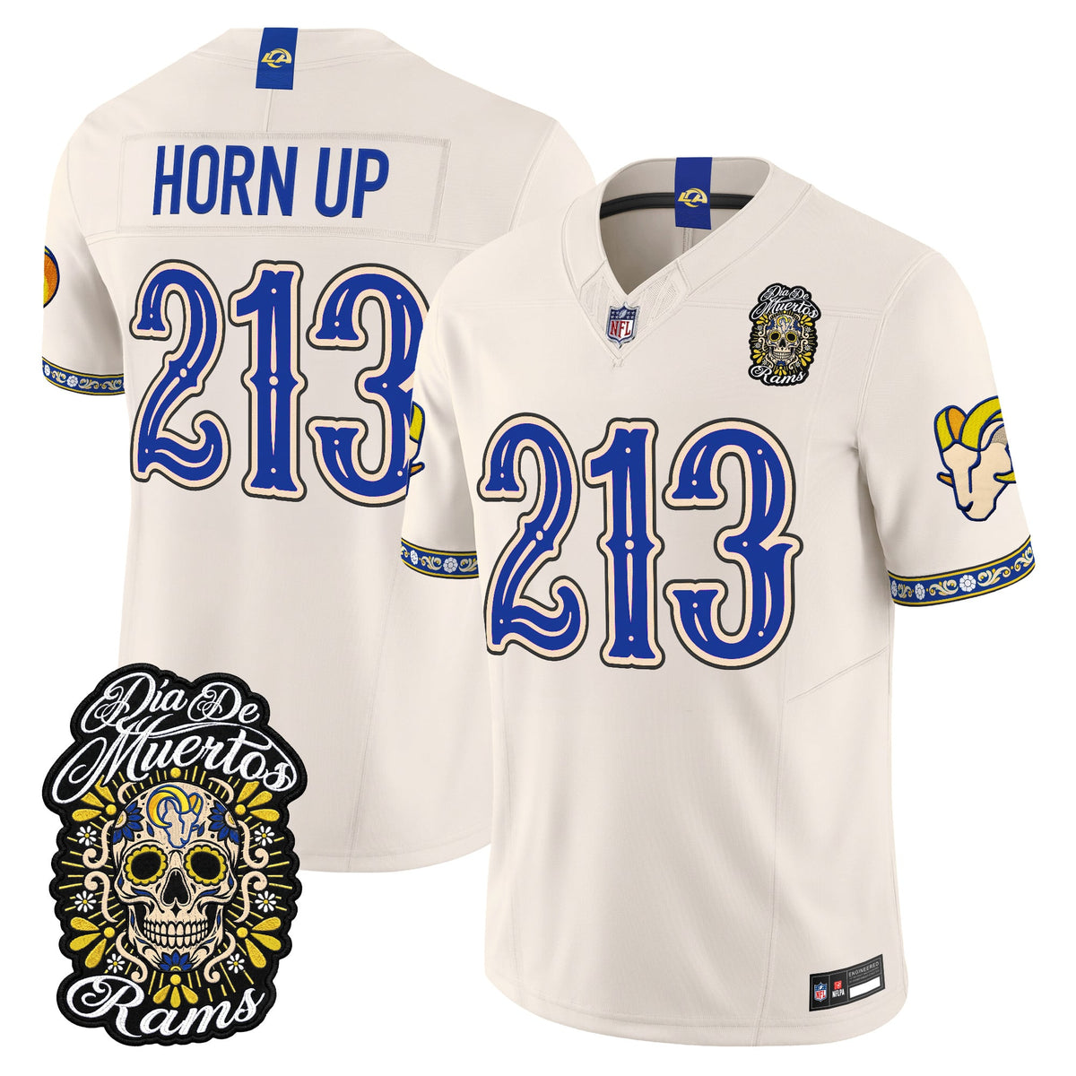  Los Angeles Rams Día de los Muertos Vapor Limited Jersey - Stitched