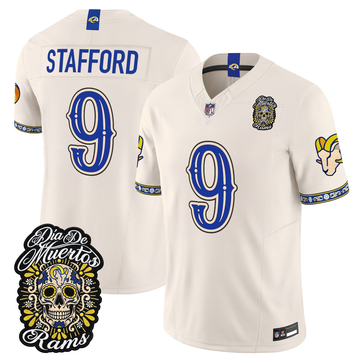  Los Angeles Rams Día de los Muertos Vapor Limited Jersey - Stitched