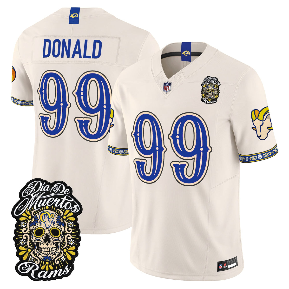  Los Angeles Rams Día de los Muertos Vapor Limited Jersey - Stitched