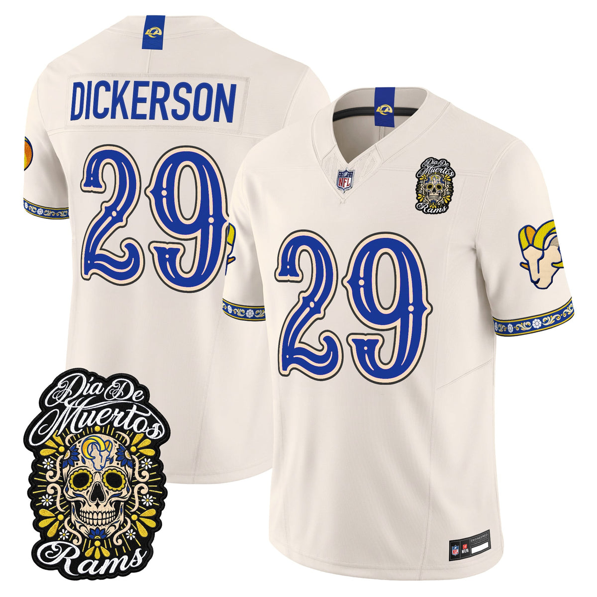  Los Angeles Rams Día de los Muertos Vapor Limited Jersey - Stitched