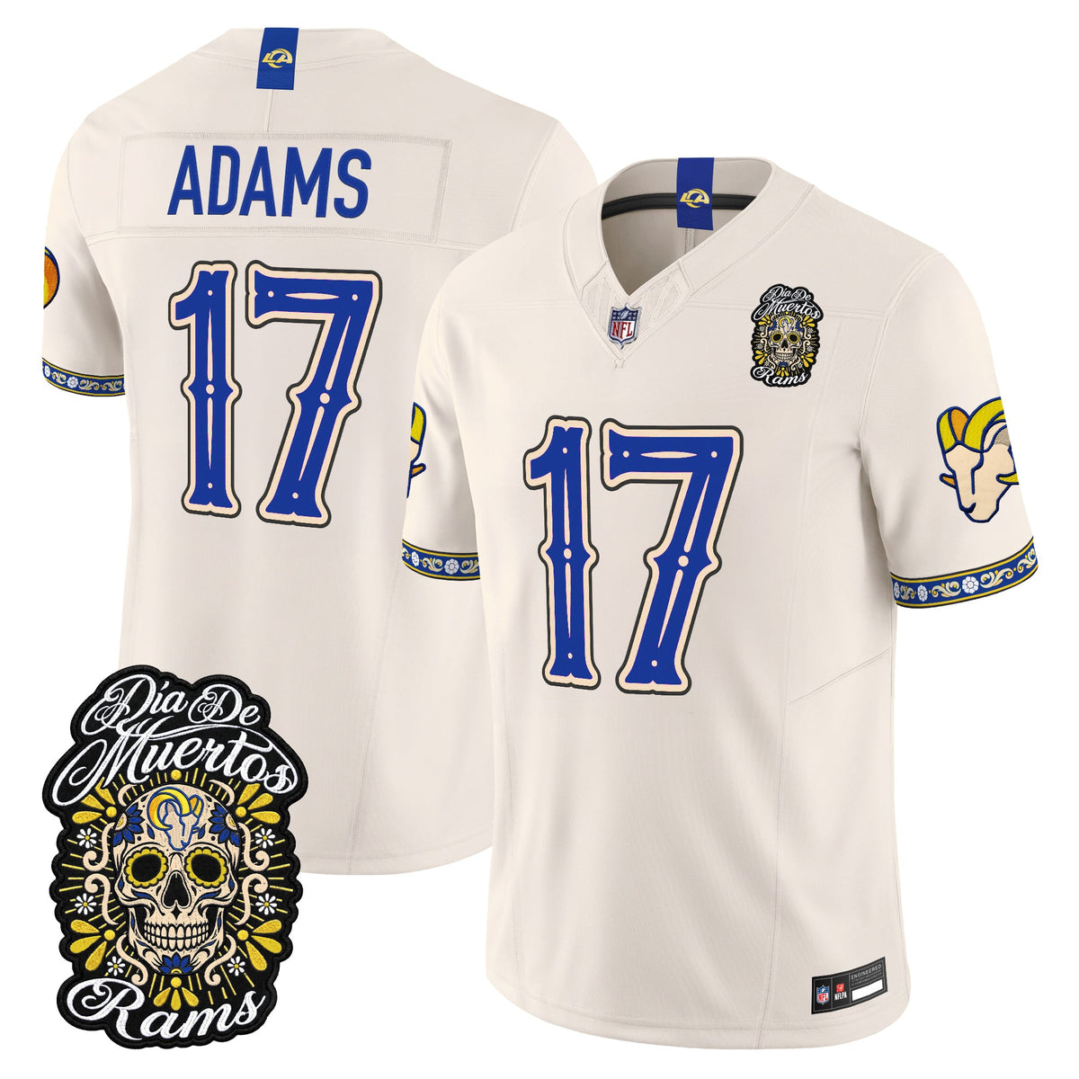  Los Angeles Rams Día de los Muertos Vapor Limited Jersey - Stitched
