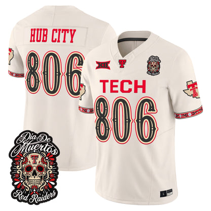  Texas Tech Red Raiders Día de los Muertos Vapor Limited Jersey - Stitched