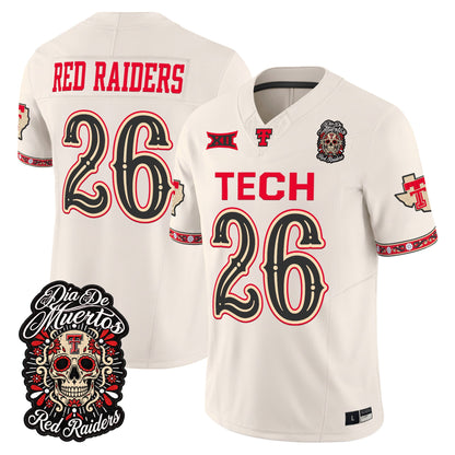  Texas Tech Red Raiders Día de los Muertos Vapor Limited Jersey - Stitched