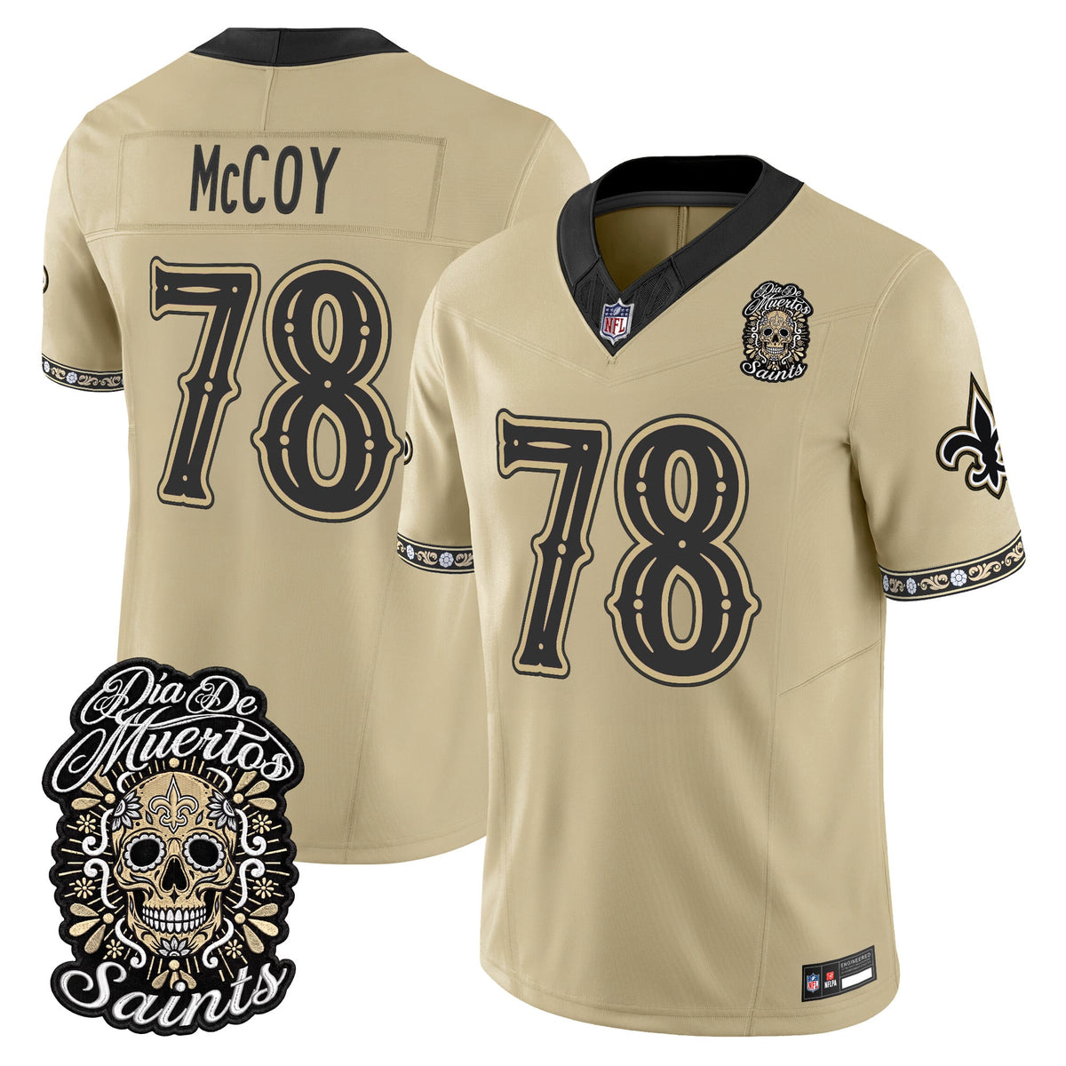  New Orleans Saints Día de los Muertos Vapor Limited Jersey - Stitched