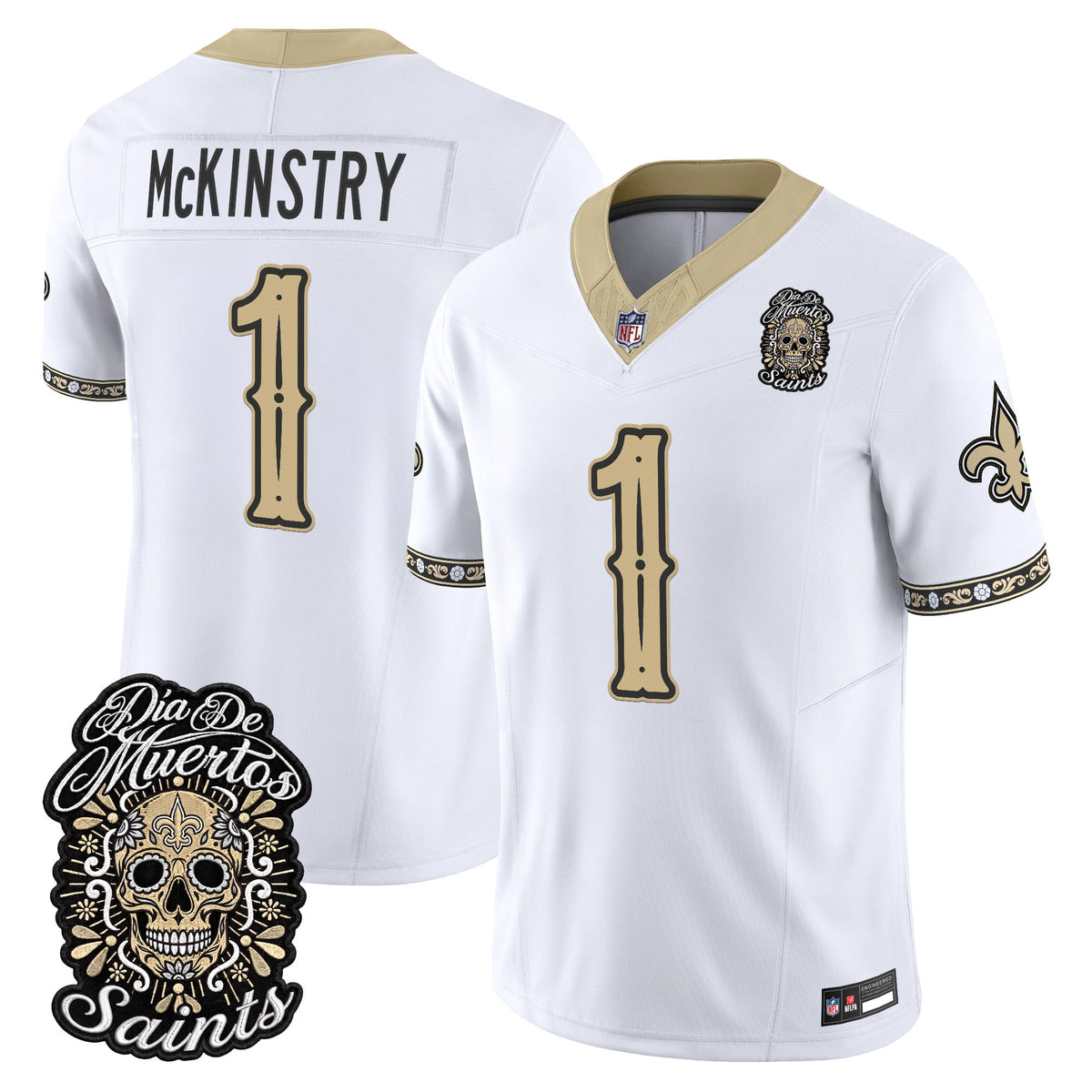 New Orleans Saints Día de los Muertos Vapor Limited Jersey - Stitched