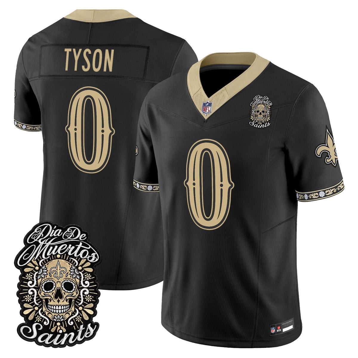  New Orleans Saints Día de los Muertos Vapor Limited Jersey - Stitched