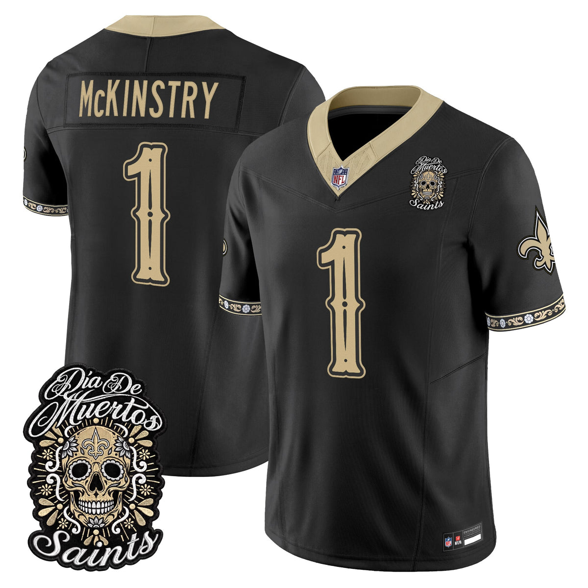  New Orleans Saints Día de los Muertos Vapor Limited Jersey - Stitched