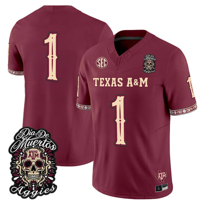  Texas A&M Aggies Día de los Muertos Vapor Limited Jersey - Stitched