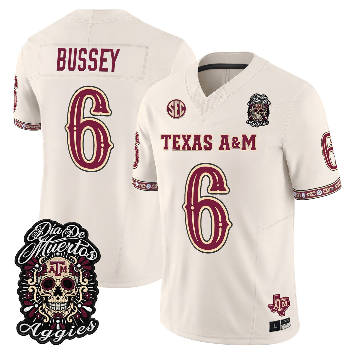  Texas A&M Aggies Día de los Muertos Vapor Limited Jersey - Stitched