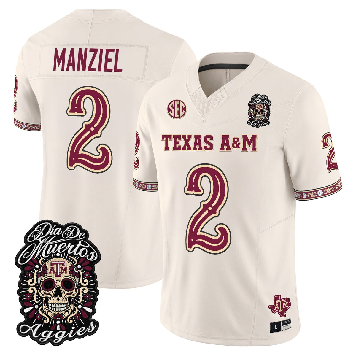  Texas A&M Aggies Día de los Muertos Vapor Limited Jersey - Stitched
