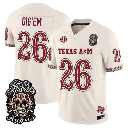  Texas A&M Aggies Día de los Muertos Vapor Limited Jersey - Stitched