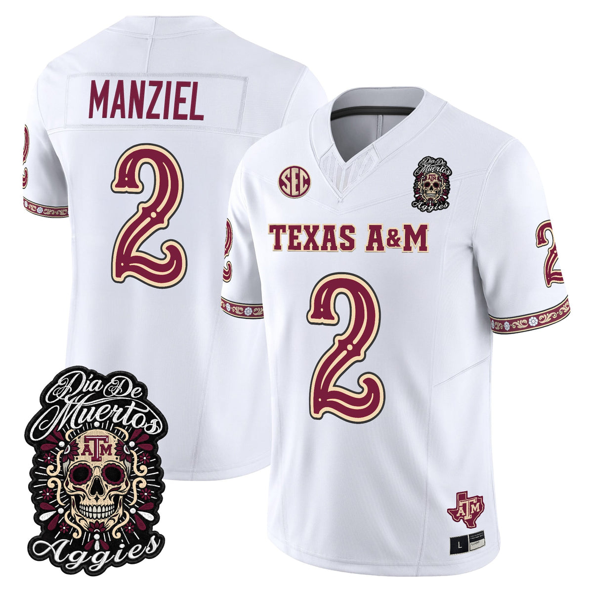  Texas A&M Aggies Día de los Muertos Vapor Limited Jersey - Stitched