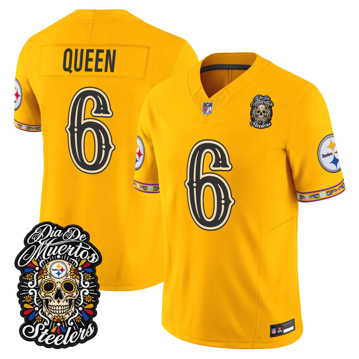  Pittsburgh Steelers Día de los Muertos Vapor Limited Jersey - Stitched