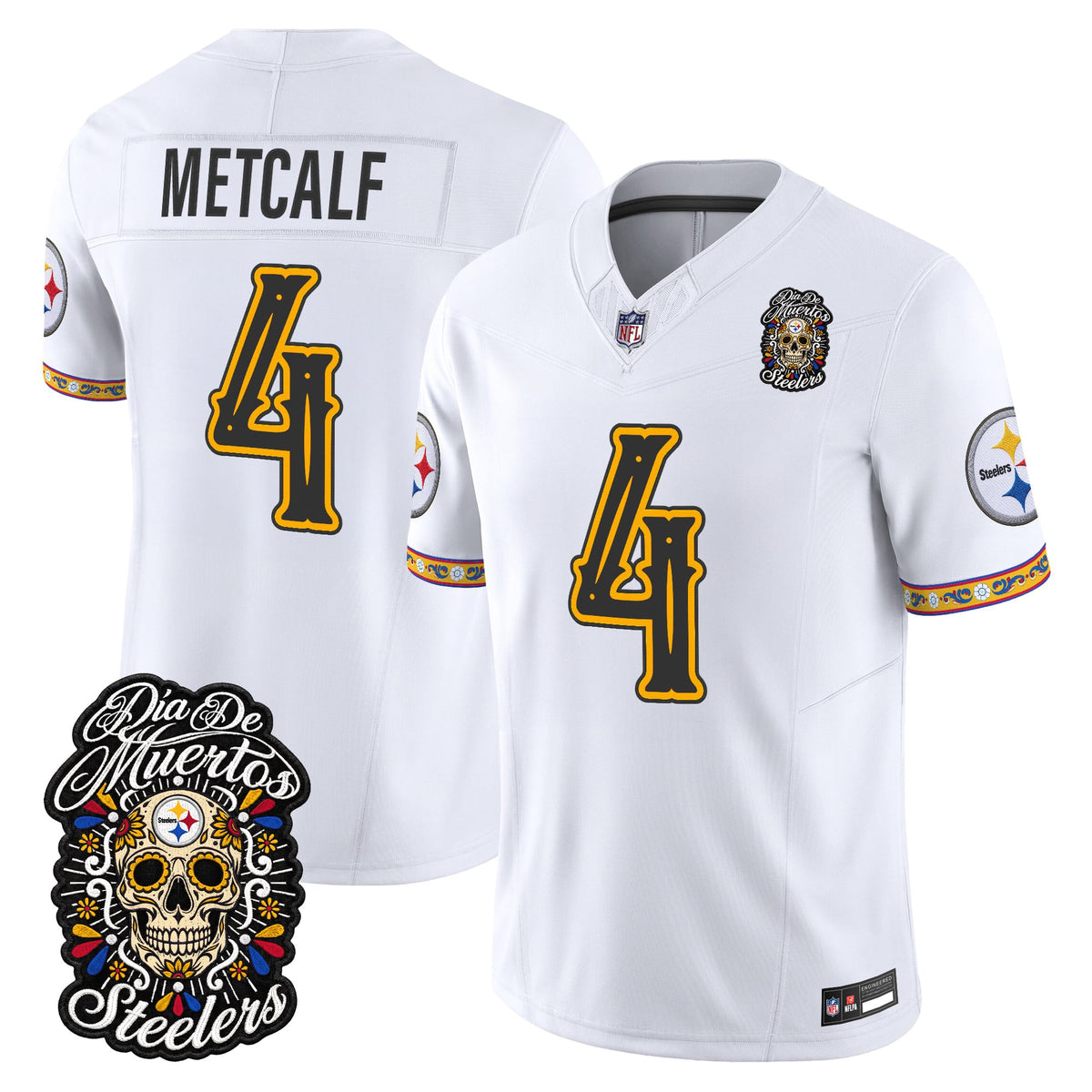  Pittsburgh Steelers Día de los Muertos Vapor Limited Jersey - Stitched