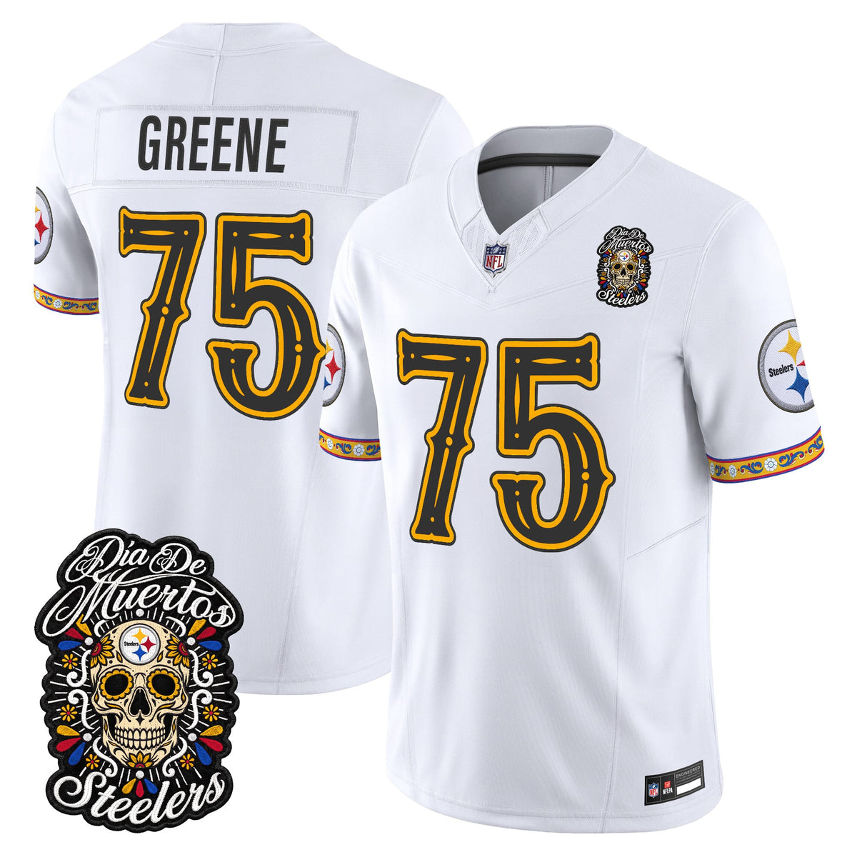  Pittsburgh Steelers Día de los Muertos Vapor Limited Jersey - Stitched