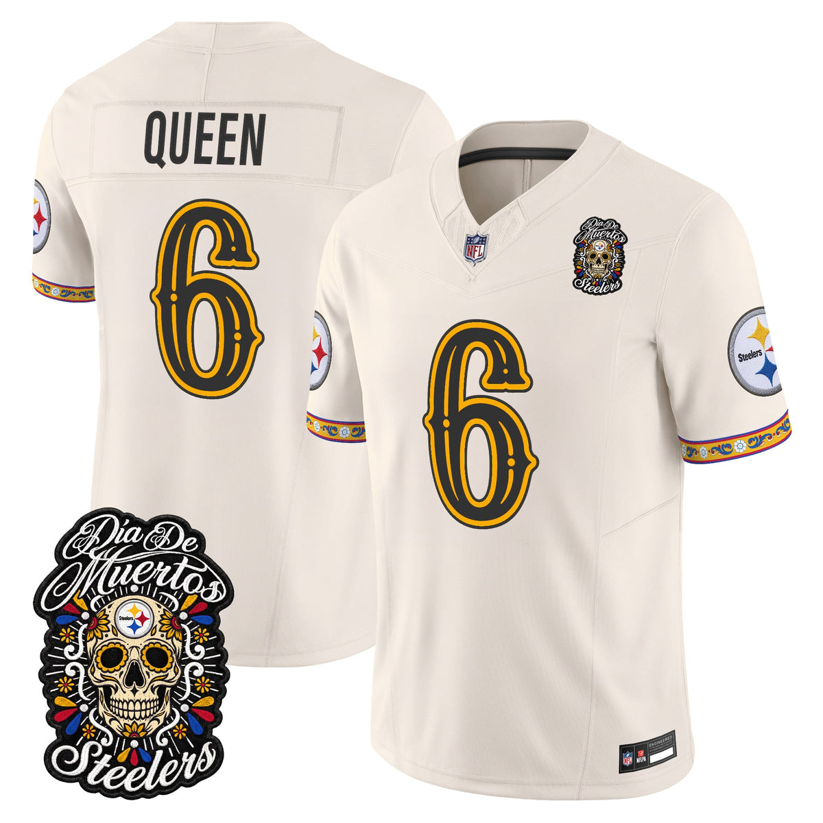  Pittsburgh Steelers Día de los Muertos Vapor Limited Jersey - Stitched