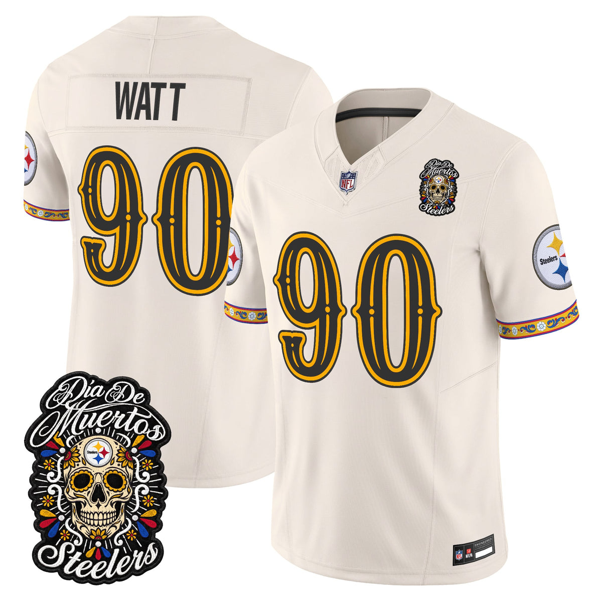 Pittsburgh Steelers Día de los Muertos Vapor Limited Jersey - Stitched
