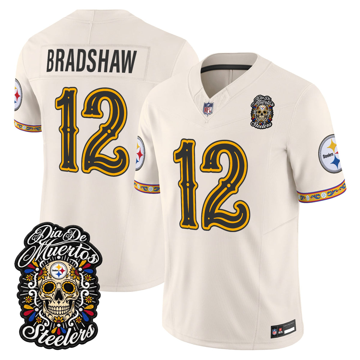  Pittsburgh Steelers Día de los Muertos Vapor Limited Jersey - Stitched