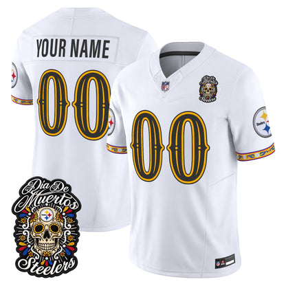 Pittsburgh Steelers Día de los Muertos Vapor Limited Custom Jersey - Stitched