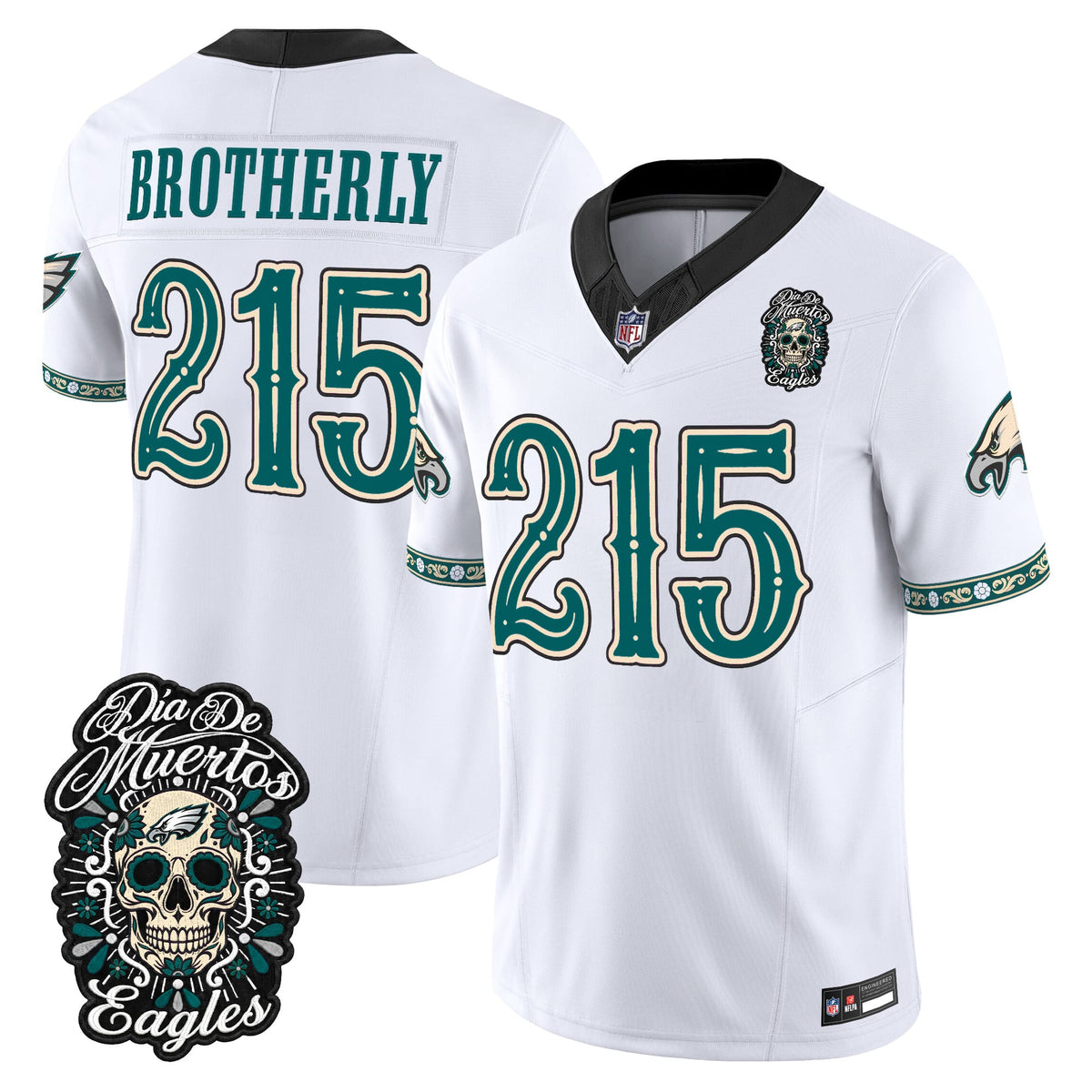  Philadelphia Eagles Día de los Muertos Vapor Limited Jersey - Stitched