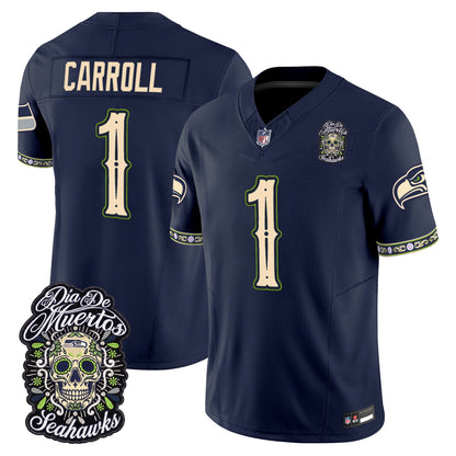  Seattle Seahawks Día de los Muertos Vapor Limited Jersey - Stitched