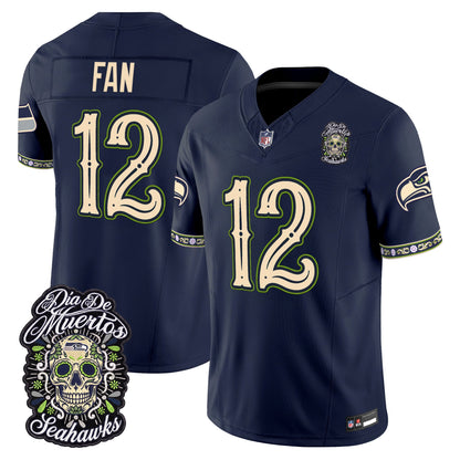  Seattle Seahawks Día de los Muertos Vapor Limited Jersey - Stitched