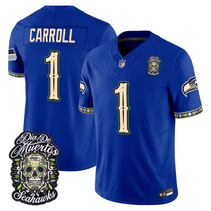  Seattle Seahawks Día de los Muertos Vapor Limited Jersey - Stitched
