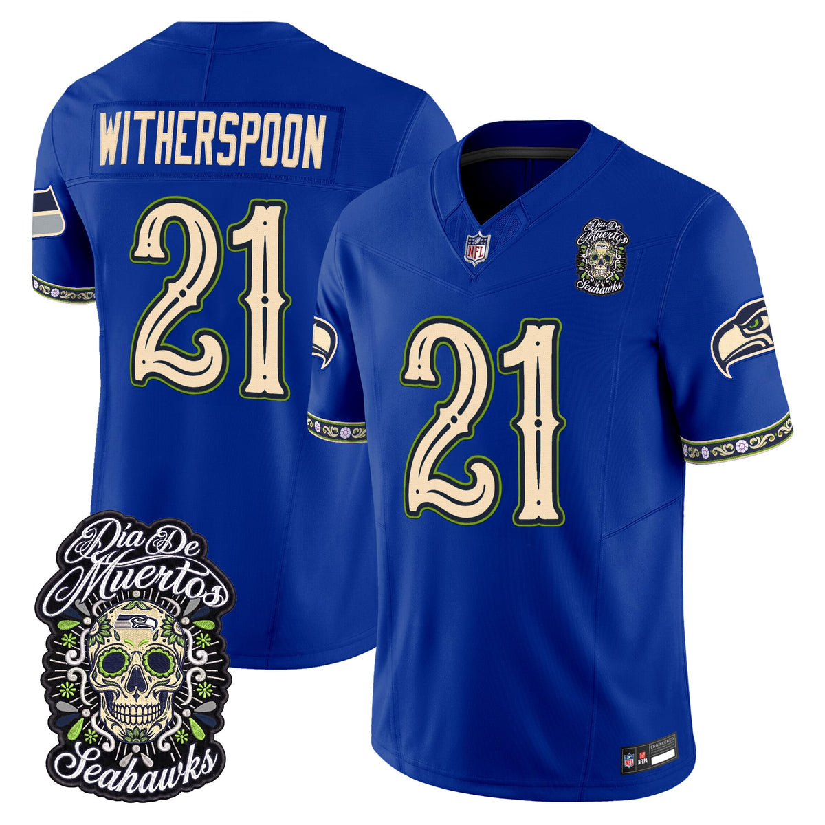  Seattle Seahawks Día de los Muertos Vapor Limited Jersey - Stitched