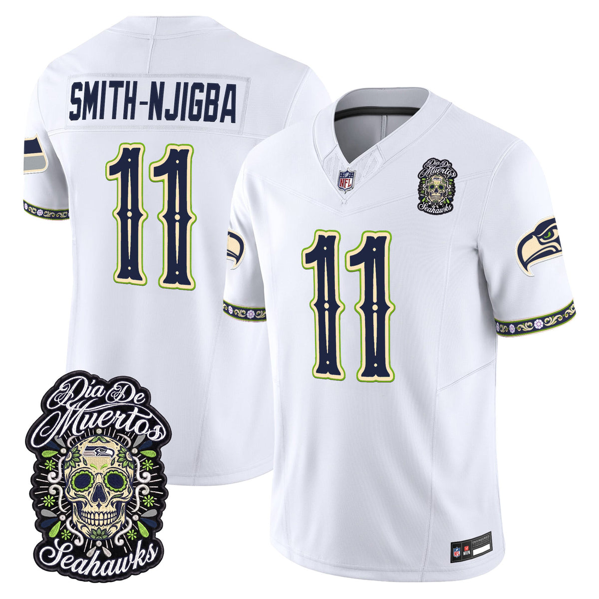  Seattle Seahawks Día de los Muertos Vapor Limited Jersey - Stitched