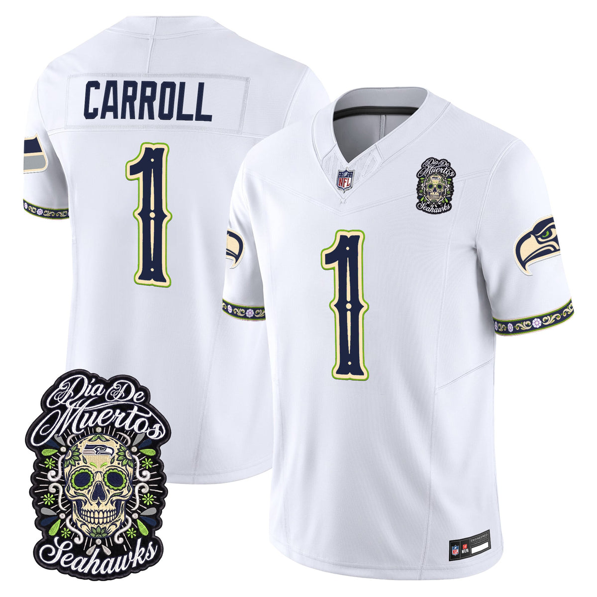  Seattle Seahawks Día de los Muertos Vapor Limited Jersey - Stitched