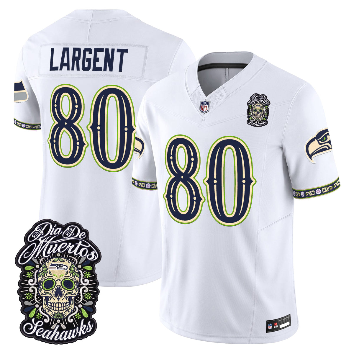  Seattle Seahawks Día de los Muertos Vapor Limited Jersey - Stitched