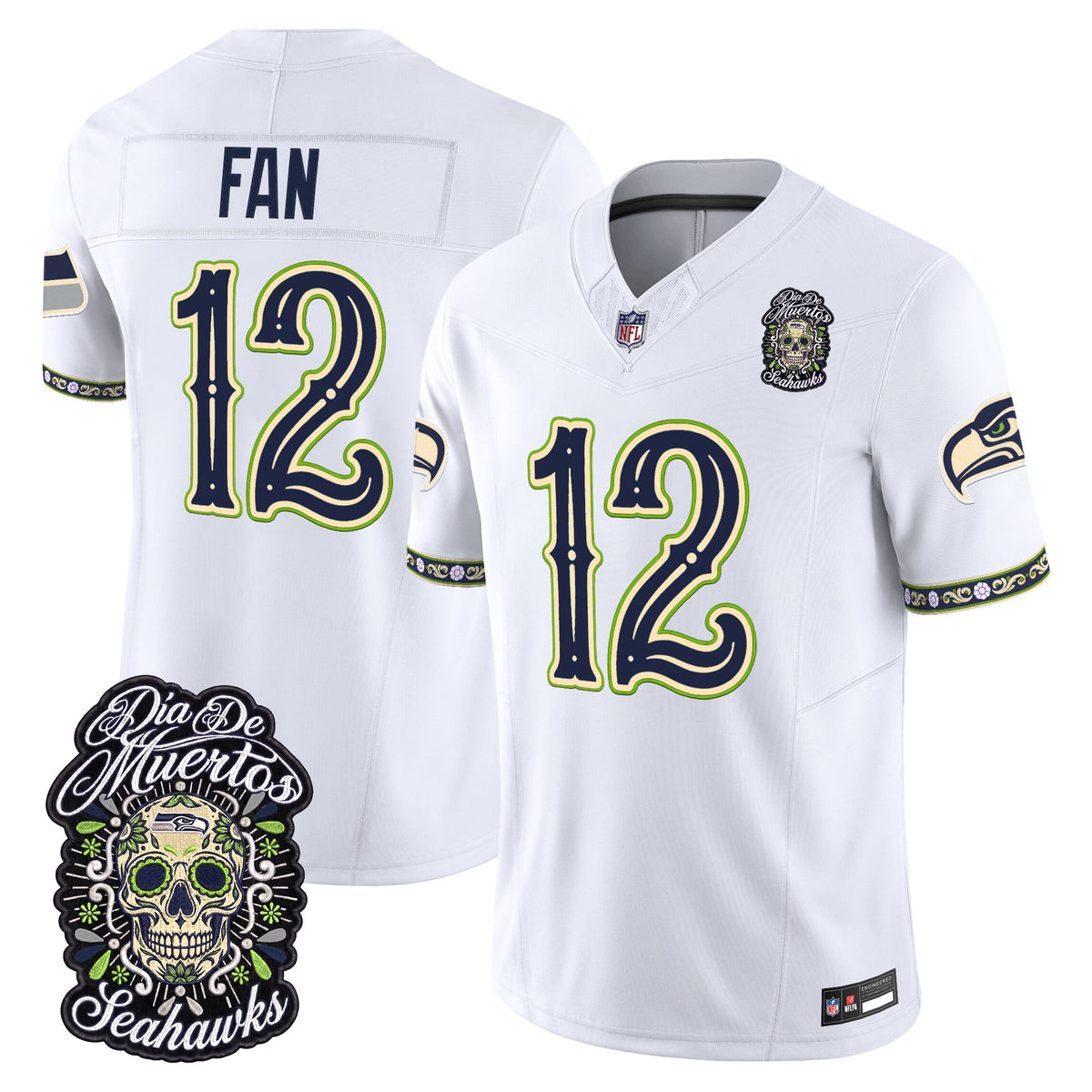  Seattle Seahawks Día de los Muertos Vapor Limited Jersey - Stitched