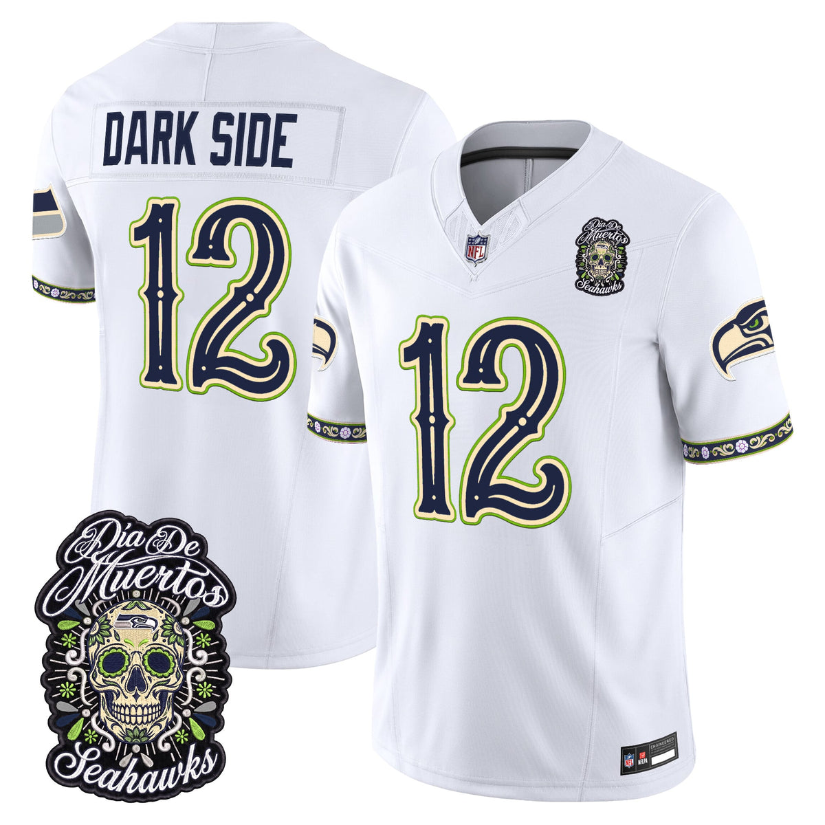  Seattle Seahawks Día de los Muertos Vapor Limited Jersey - Stitched