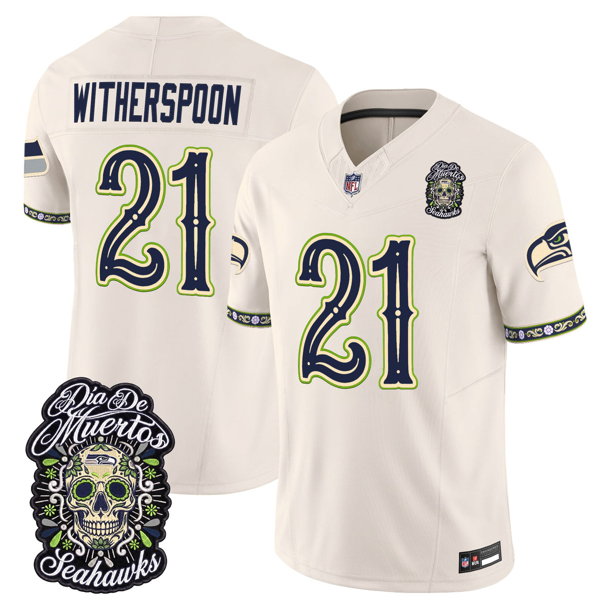  Seattle Seahawks Día de los Muertos Vapor Limited Jersey - Stitched