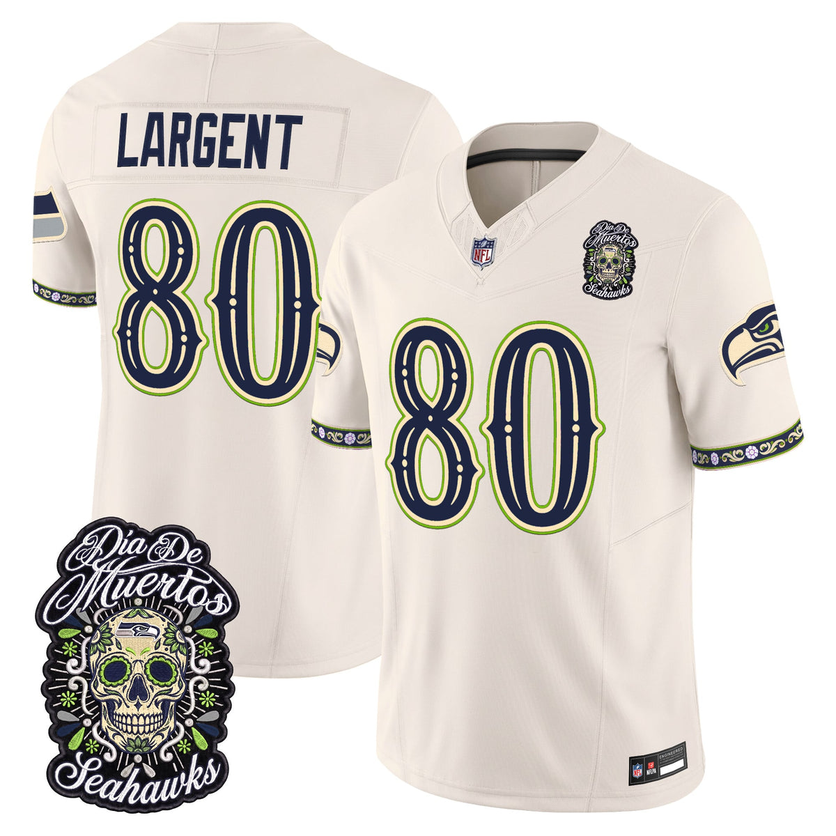  Seattle Seahawks Día de los Muertos Vapor Limited Jersey - Stitched