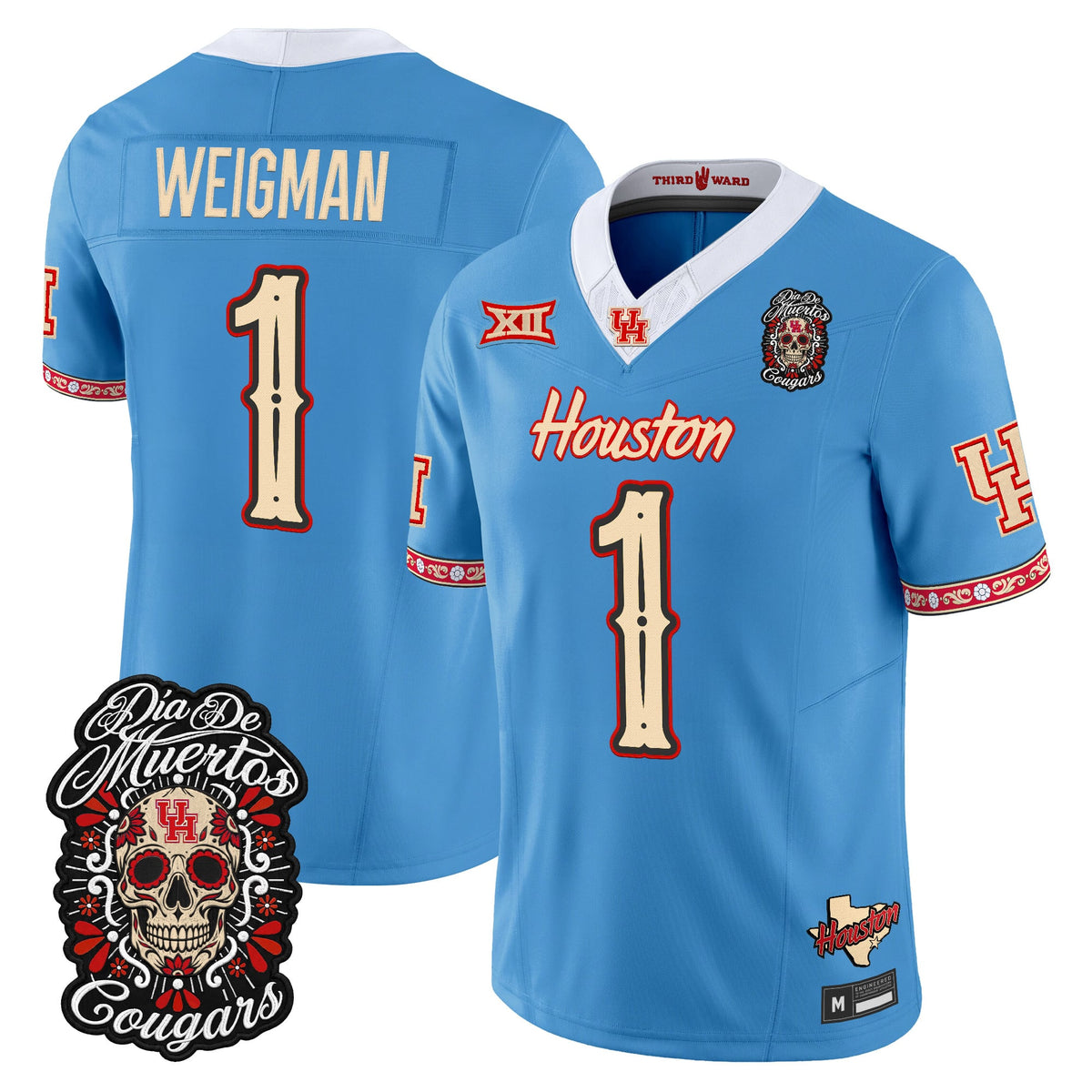  Houston Cougars Día de los Muertos Vapor Limited Jersey - Stitched