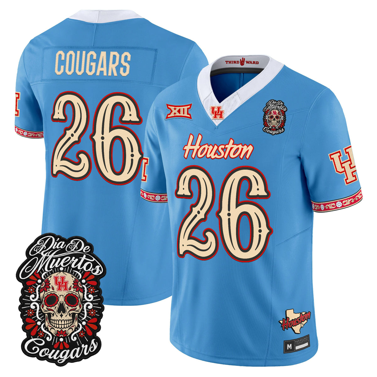  Houston Cougars Día de los Muertos Vapor Limited Jersey - Stitched